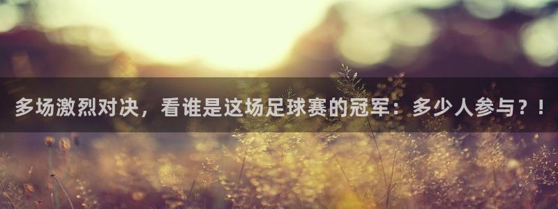 多场激烈对决，看谁是这场足球赛的冠军：多少人参与？!